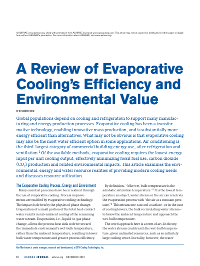 Review Evaporative Cooling Efficiency White Paper
