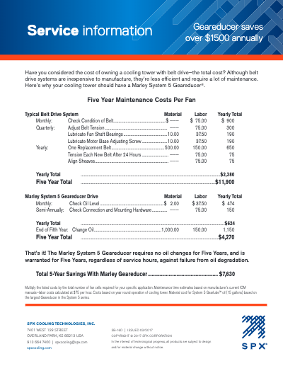 Service Information – Marley Geareducer Savings