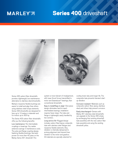 Marley Series 400 Driveshaft