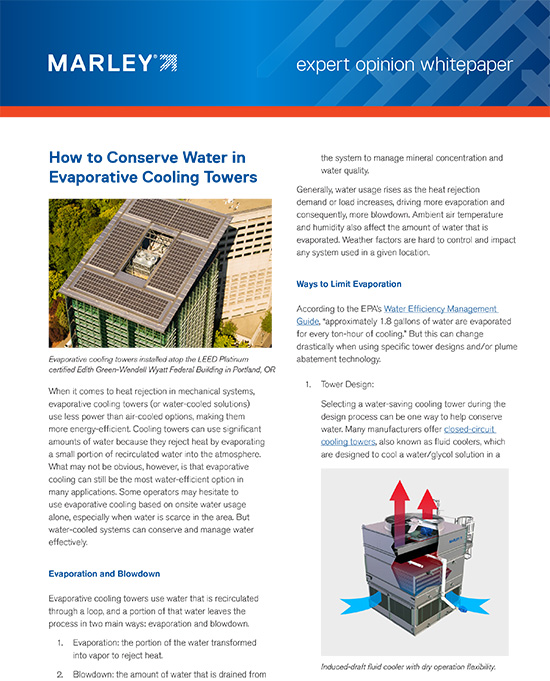 How to conserve water in cooling towers