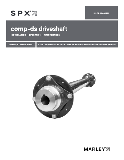 Marley Comp-DS Driveshaft User Manual