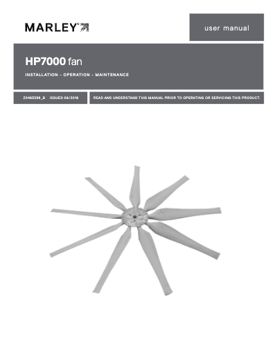 Marley HP7000 Fan User Manual