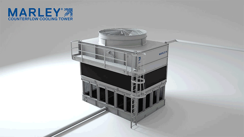 Counterflow cooling tower operation